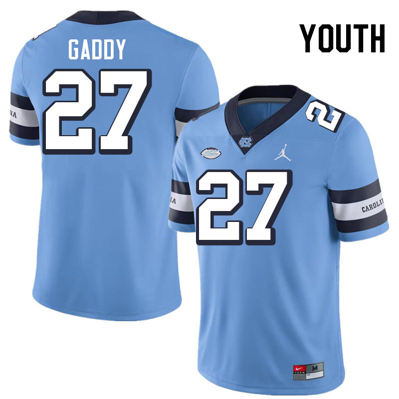 Youth #27 Miles Gaddy North Carolina Tar Heels College Football Jerseys Stitched-Throwback